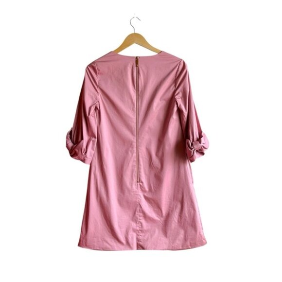 Ted Baker Solyane Pink Bow-Detail Poplin Cotton Shift Dress Size 4 TB Size 1 - Picture 8 of 16